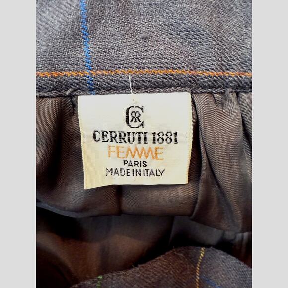 Vintage Cerruti 1881 Femme Paris Skirt Womens 4 Wool Plaid Academia Italy Preppy - Picture 2 of 7